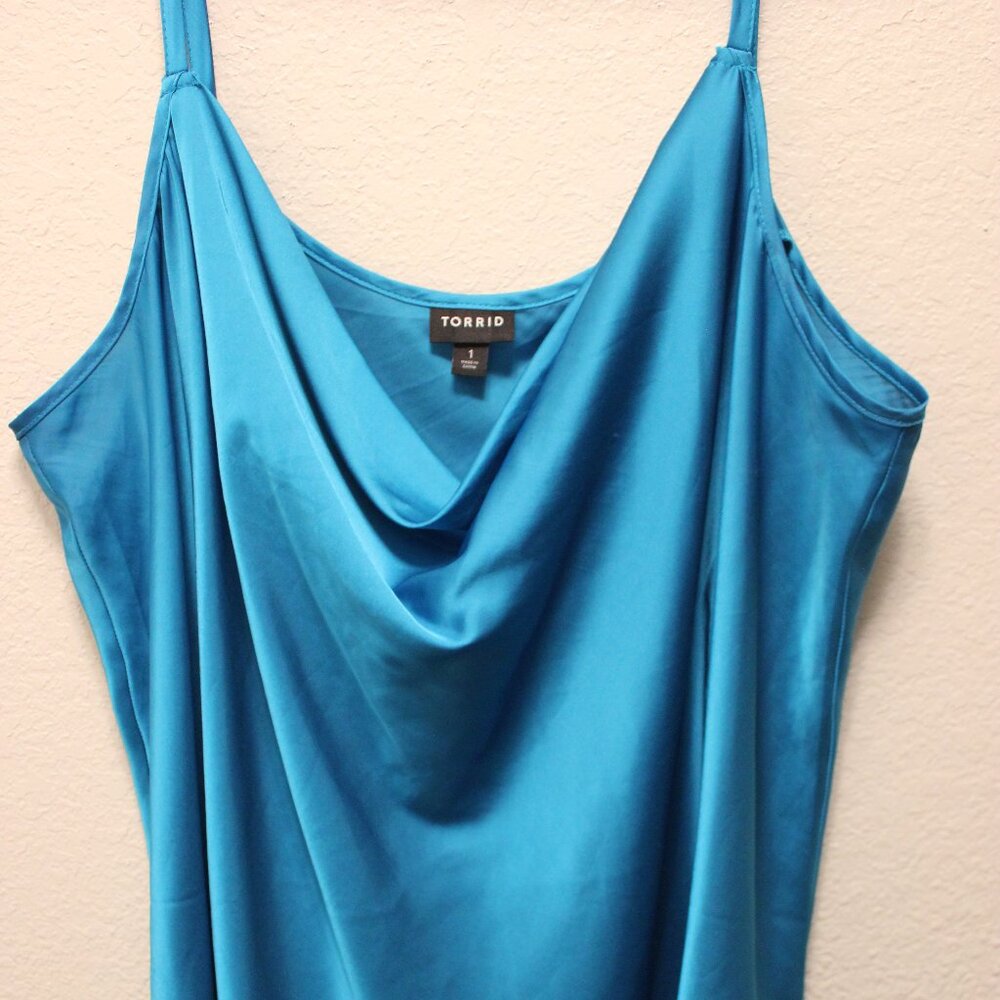 Torrid Satin Cowl Neck Turkish tile Cami size 1 - Beautiful and Vibrant Color
